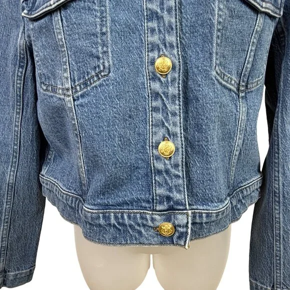 J. Crew Denim Lady Jacket with Gold Buttons Size 12 - Picture 3 of 13